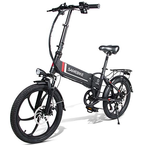 Bicicletas eléctrica : CW.LYANS Bicicleta de montaña eléctrica ciclomotor Bicicleta eléctrica para Adultos, Bicicleta de montaña Plegable con 21 velocidades, Motor de 350 W, batería eléctrica de 10, 4 Ah (20LVXD30-Black)