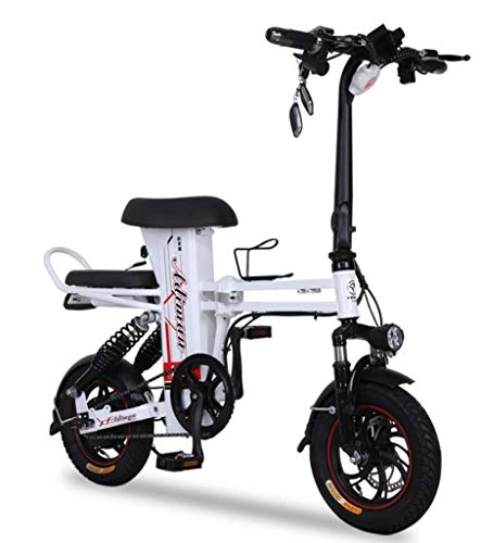 Bicicletas eléctrica : CYGGL Mini Bicicleta Elctrica Adecuada para Hombres y Mujeres, Pequeo Scooter Plegable para Adultos, Batera Adulta, Carga 250 KG, Motor Sin Escobillas, Batera de Litio hasta 95 KM