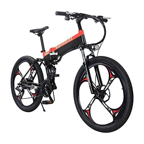 Bicicletas eléctrica : CYSHAKE Casual Bicicleta eléctrica 400W Fat Tire Bicicleta de montaña Plegable de Freno de Disco 27 ​​de Velocidad Masculino Adultos Dame Movimiento