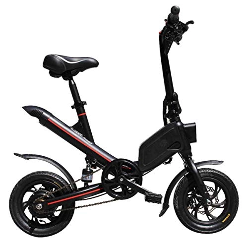 Bicicletas eléctrica : Daxiong Bicicleta eléctrica de 12 Pulgadas Nueva Mini Moto Plegable de Dos Ruedas, fácil de Trabajar, fácil de Llevar, Black