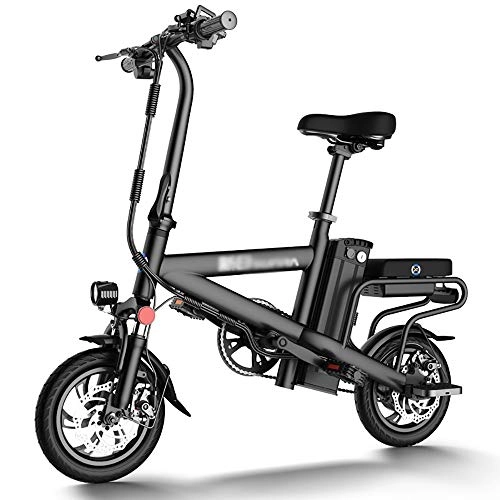 Bicicletas eléctrica : DODOBD Bicicleta Eléctrica Plegable E-Bike 350W 48V / 12AH Potente Motor -Ebike Impermeable con Alcance de 70 Km, Frenos de Disco Doble Velocidad Máxima 25 Km / H