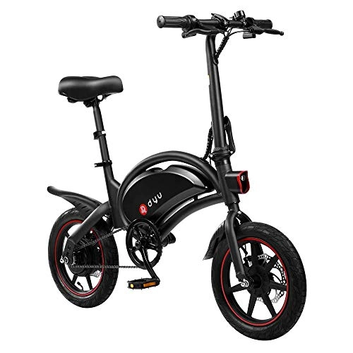 Bicicletas eléctrica : DYU D3F Bicicleta eléctrica Plegable, Bicicleta de aleación de Aluminio de 240 W, batería de Iones de Litio extraíble de 36 V, 6 Ah / 10 Ah con 3 Modos de conducción