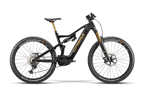 Bicicletas eléctrica : E-Bike 2022 MTB Full Carbon 2022 White B-Rush C9.2 12 V talla 44 color negro / oro
