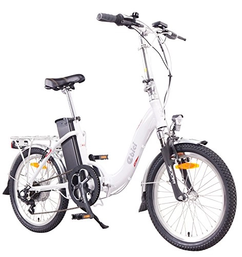 Bicicletas eléctrica : Ebici City 1000 Blanca, 20" Bicicleta Plegable eléctrica, 36V 11Ah batería 396Wh, 250W Motor Trasero