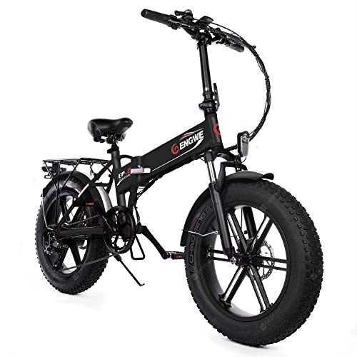 Bicicletas eléctrica : ENGWE EP-2 Versin Mejorada 500W Bicicleta elctrica de neumtico Gordo Plegable con batera de Iones de Litio de 48V 12.5Ah