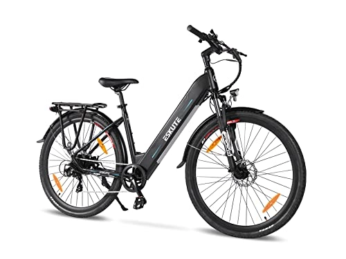 Bicicletas eléctrica : ESKUTE Polluno E-Bike 28", Bicicleta Electrica con Batería Samsung Cell 36V 14, 5Ah, Ebike para Adultos con Motor 250W, Bici Electrica con Autonomía hasta 100km