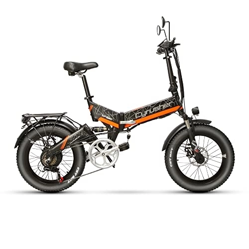 Bicicletas eléctrica : Extrbici Bicicleta de Montaña Eléctrica Bicicletas Eléctricas Plegables de Ciudad de 7 Velocidades XF590 (Naranja)