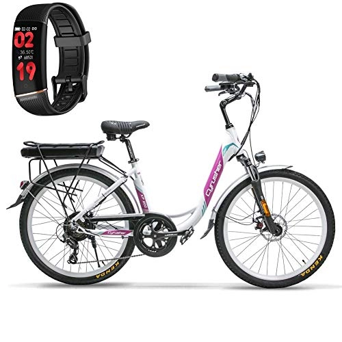 Bicicletas eléctrica : Extrbici Bicicleta eléctrica para Adultos Damas Todo Terreno Deportes Fitness Verde bajo en Carbono Herramientas de Viaje Deportes Fitness 500W 48V14AH XF200 (Rosa Blanca)