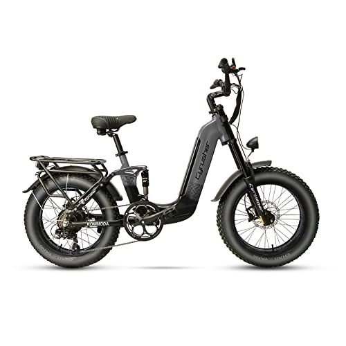 Bicicletas eléctrica : Extrbici Bicicleta Eléctrica Unisex para Adultos con Neumáticos Gordos y Luz LED Kommoda (Gris)
