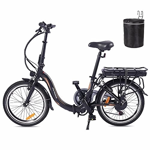 Bicicletas eléctrica : Fafrees 20F054 - Bicicleta eléctrica (20 pulgadas, 36 V / 10 Ah, plegable, 7 velocidades, 250 W, City e-bike con aplicación, color negro