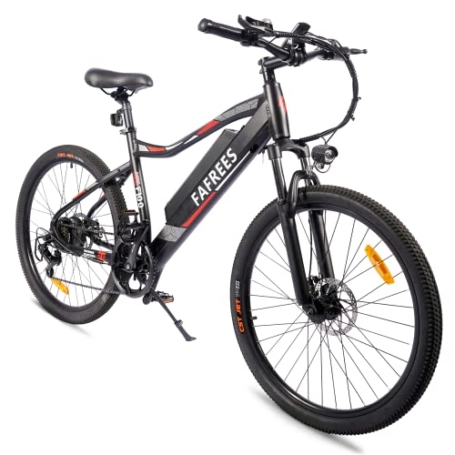 Bicicletas eléctrica : Fafrees Bicicleta eléctrica de montaña F100 de 26 pulgadas, con batería de 48 V / 11, 6 Ah, Shimano 7S, bicicleta eléctrica para hombre y mujer, color negro