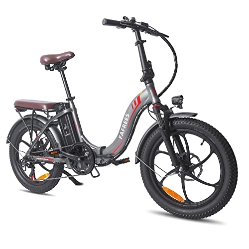 Bicicletas eléctrica : Fafrees Bicicleta Eléctrica F20 Pro, Bicicleta Urbana Eléctrica Plegable 20"*3.0", Motor 250W, Batería 18Ah, Shimano 7 Vel, E-MTB Unisex Adulto, Alcance 70-130km, Gris