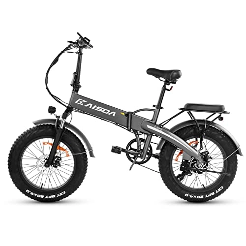 Bicicletas eléctrica : Fafrees Bicicleta eléctrica Plegable de 20 Pulgadas, Fat Bike batería de 48 V, Faros superbrillantes, Ruedas de 4 Pulgadas de Ancho