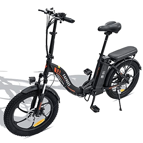 Bicicletas eléctrica : Fafrees F20 Fatbike Batería 36 V 15 Ah Bicicleta eléctrica plegable de 20 pulgadas 250 W Velocidad máxima 25 km / h, con batería recargable extraíble SHIMANO 7S, hasta 90-120 km - Negro