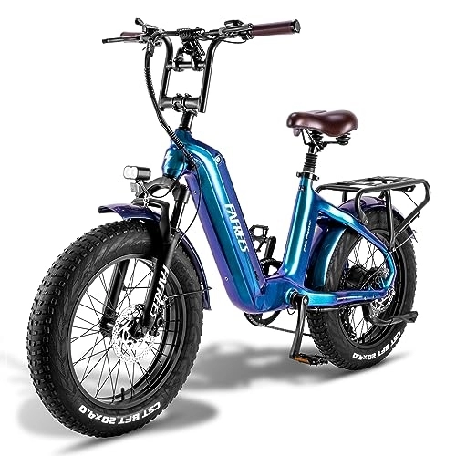 Bicicletas eléctrica : Fafrees F20 Master ebike - Bicicleta plegable eléctrica (25 km / h, 150 kg, fibra de carbono), color azul
