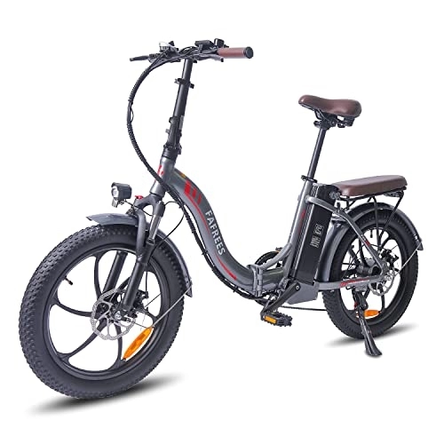 Bicicletas eléctrica : Fafrees F20 Pro [Oficial] Fat Bike 20 Pulgadas con batería de 36 V 18 Ah, Citybike Mujer Bicicleta Eléctrica Plegable 250 W E Bike Hombre 150 kg, máx. 25 km / h Bicicleta de montaña Shimano 7S Gris