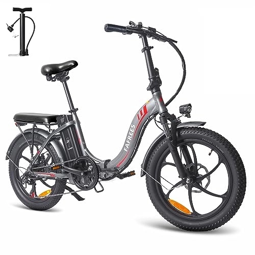 Bicicletas eléctrica : Fafrees [Oficial] Bicicleta eléctrica Plegable F20, 250W / 16Ah Bicicleta eléctrica Urbana, 20 Pulgadas Fatbike, Shimano 7 velocidades, Alcance 120 km, 25km / h, Gris