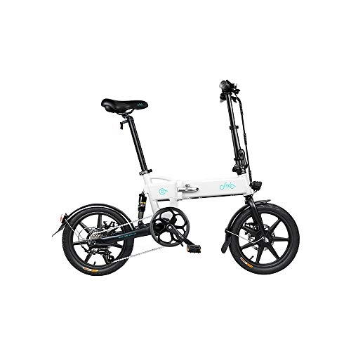 Bicicletas eléctrica : Fangteke Bicicleta elctrica Plegable Bici electrica Urbana para Adulto, FIIDO D2S, Motor de 250 vatios, Cambio de 6 velocidades, Neumticos de 16 Pulgadas, Blanco