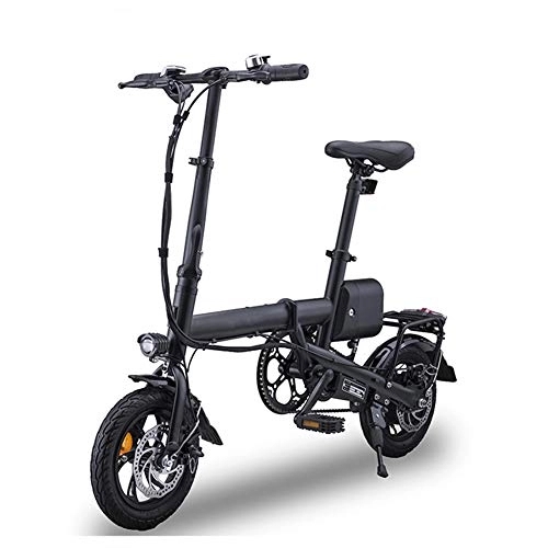 Bicicletas eléctrica : Fbewan 12" Bicicleta eléctrica Plegable 350W 25mph Aluminio Bicicleta eléctrica con Pedal con 36V / 5.2AH de Iones de Litio para Adultos y Adolescentes