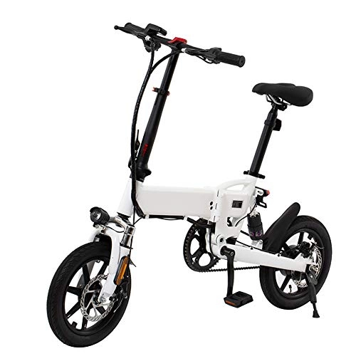 Bicicletas eléctrica : Fbewan Plegable Bicicleta eléctrica de 14 Pulgadas Las Ruedas traseras del Pedal Suspensión Assist Unisex de Bicicletas 250W / 36V Ligero Plegable compacta E-Bici para IR al Trabajo Ocio