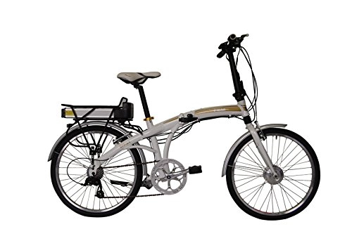 Bicicletas eléctrica : FEM Bicicleta Elctrica Plegable 24" (Blanco Perla)