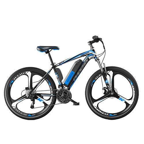 Bicicletas eléctrica : FFF-HAT Bicicleta de batería de Litio de 26 Pulgadas, Bicicleta de montaña eléctrica, Ruedas de una Rueda, 36V / 10Ah 250W Endurance 35km / 40KM / 50KM Soporte Tres Modos de Trabajo, Negro y Azul
