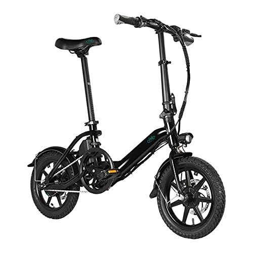 Bicicletas eléctrica : FIIDO D3 Pro Bicicleta eléctrica Plegable, Bicicleta eléctrica de aleación de Aluminio de Alta Resistencia con 3 Engranajes para Montar al Aire Libre para Adultos - Negro…