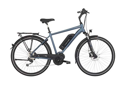 Bicicletas eléctrica : Fischer Bicicleta eléctrica de trekking ETH 1820, azul zafiro mate, 28 pulgadas, RH 50 cm, motor central 50 Nm, batería de 48 V