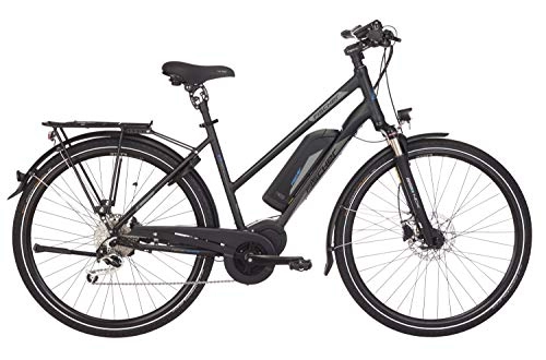 Bicicletas eléctrica : Fischer ETD 1861.1 - Bicicleta eléctrica para mujer (28", 44 o 49 cm, motor central de 80 Nm, batería de 48 V), color negro mate