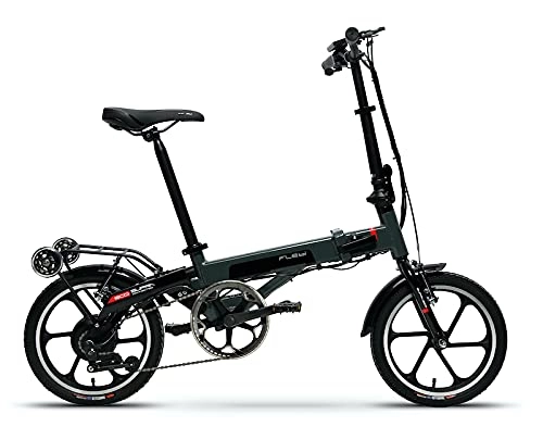 Bicicletas eléctrica : Flebi Supra Eco Bicicletas, Eléctricas Plegables, Grey Raptor, 130x106x57