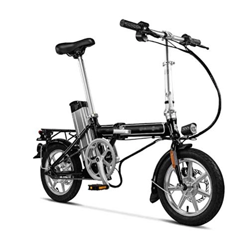 Bicicletas eléctrica : FZYE 14 Pulgadas Aleación Aluminio Bicicleta Eléctrica, 48V10A Adulto Bicicletas Luz Advertencia Trasera luz Delantera LED Deportes Aire Libre Ciclismo