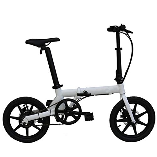 Bicicletas eléctrica : FZYE 16 Pulgada Plegable Bicicleta Eléctrica, Aleación de Aluminio Inteligente Bicicletas Sistema Control Crucero ACS Bike Deportes Aire Libre, Blanco