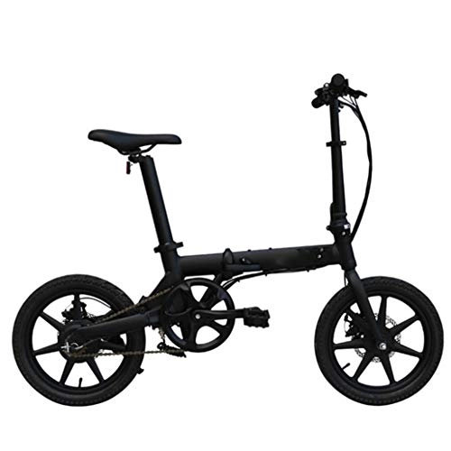 Bicicletas eléctrica : FZYE 16 Pulgada Plegable Bicicleta Eléctrica, Aleación de Aluminio Inteligente Bicicletas Sistema Control Crucero ACS Bike Deportes Aire Libre, Negro