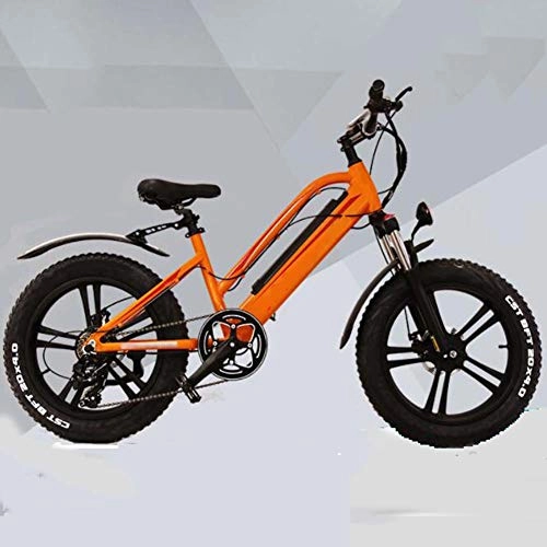 Bicicletas eléctrica : FZYE 20 Pulgadas Bicicleta Eléctrica, 36V 10.4 A Aleación Aluminio Bicicletas 4.0 neumáticos LCD Instrumento Deportes Aire Libre Ciclismo, Naranja