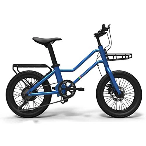 Bicicletas eléctrica : FZYE 20 Pulgadas Bicicleta Eléctrica, Batería Litio Velocidad Variable Bicicletas con Caja Adulto Bike Asistencia 5 Marchas Deportes Aire Libre, Azul