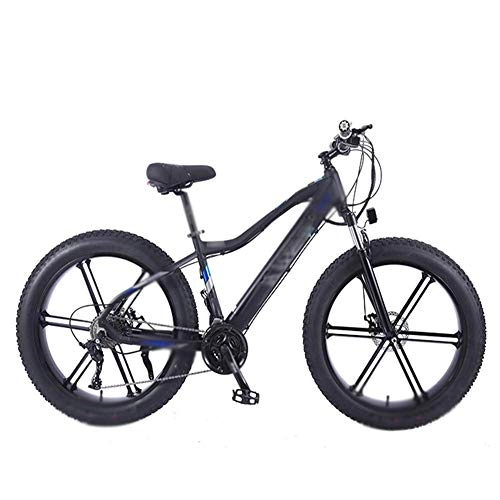 Bicicletas eléctrica : FZYE 26 Pulgada Bicicleta Eléctrica Bike, 36V 10A Batería Litio Oculta Bicicletas neumático Gordo Nieve Deportes Aire Libre, Negro