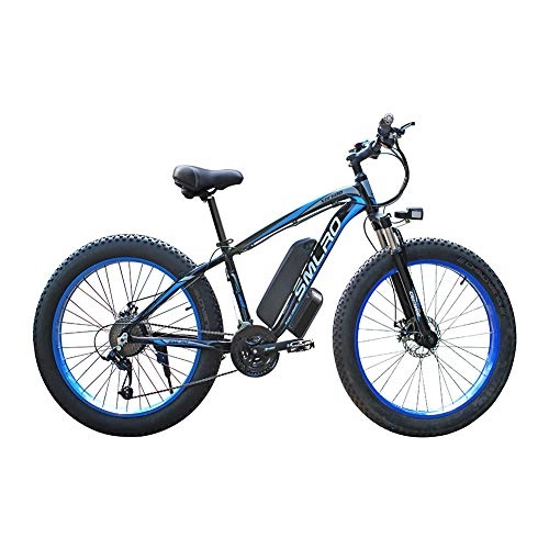 Bicicletas eléctrica : FZYE 26 Pulgada Bicicleta Eléctrica Crucero, 48V / 1000W Montaña Bicicletas Deportes y Aire Libre Ciclismo, Azul