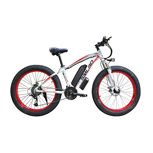 Bicicletas eléctrica : FZYE 26 Pulgada Bicicleta Eléctrica Crucero, 48V / 1000W Montaña Bicicletas Deportes y Aire Libre Ciclismo, Blanco