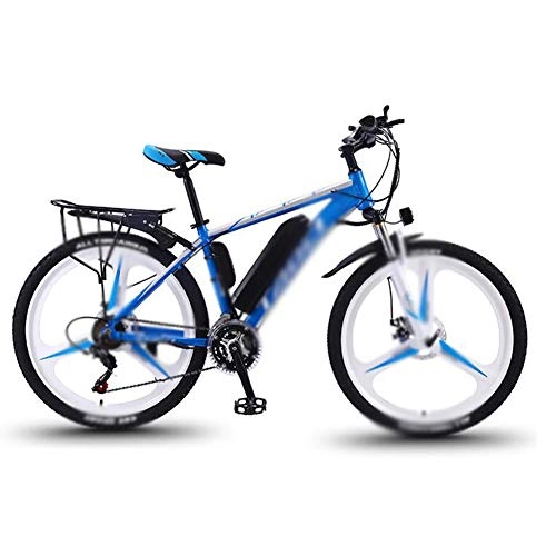 Bicicletas eléctrica : FZYE 26 Pulgada Bicicleta Eléctrica Cruiser Ciclismo Bike, Doble Amortiguación 350W Bicicleta Montaña Pantalla LED Farosdeportes Aire Libre, Azul