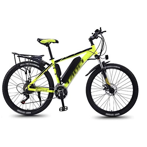 Bicicletas eléctrica : FZYE 26 Pulgada Bicicleta Eléctrica Cruiser Ciclismo Bike, Doble Amortiguación Delanteratrasera Bicicleta Montaña Pantalla LED Farosdeportes Aire Libre, Amarillo