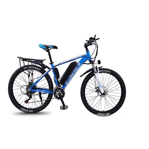 Bicicletas eléctrica : FZYE 26 Pulgada Bicicleta Eléctrica Cruiser Ciclismo Bike, Doble Amortiguación Delanteratrasera Bicicleta Montaña Pantalla LED Farosdeportes Aire Libre, Azul