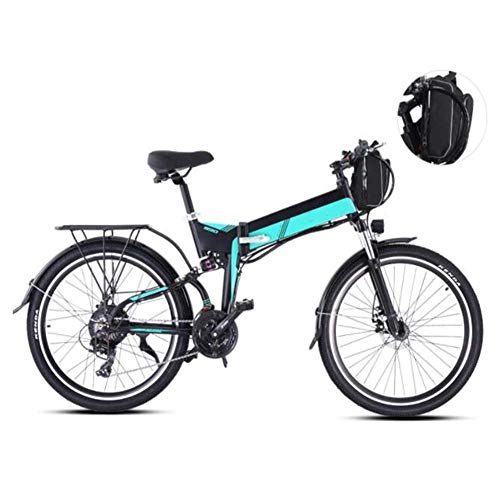 Bicicletas eléctrica : FZYE 26 Pulgadas Bicicleta Eléctrica, 21 velocidades Montaña Aumentar Bicicletas Instrumento LCD para Hombres Mujeres Bike Deportes Aire Libre, Verde