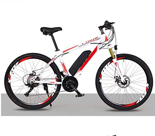 Bicicletas eléctrica : FZYE 26 Pulgadas Bicicleta Eléctrica, 36V energía batería Litio Pedales Bicicletas Bicicleta Amortiguador montaña Deportes Aire Libre Adulto, Rojo