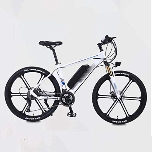 Bicicletas eléctrica : FZYE 26 Pulgadas Bicicleta Eléctrica, Impulsar montaña Bicicletas Marco aleación Aluminio Bike Adultos Bicicleta Deportes Aire Libre Ciclismo, Blanco
