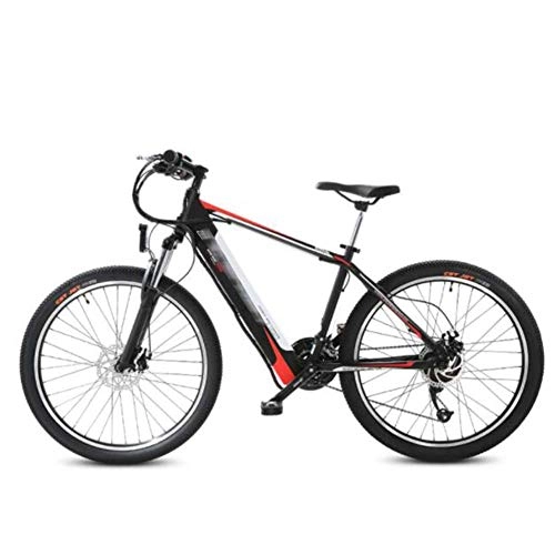 Bicicletas eléctrica : FZYE 26 Pulgadas montaña Bicicleta Eléctrica, 27 velocidades Bicicletas Adulto Freno Doble Disco Bike Deportes Aire Libre Ciclismo, Rojo