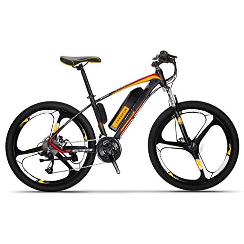 Bicicletas eléctrica : FZYE 26 Pulgadas Montaña Bicicleta Eléctrica, Horquilla suspensión Bicicletas Aleación Aluminio Bike Deportes Aire Libre Ciclismo, Amarillo