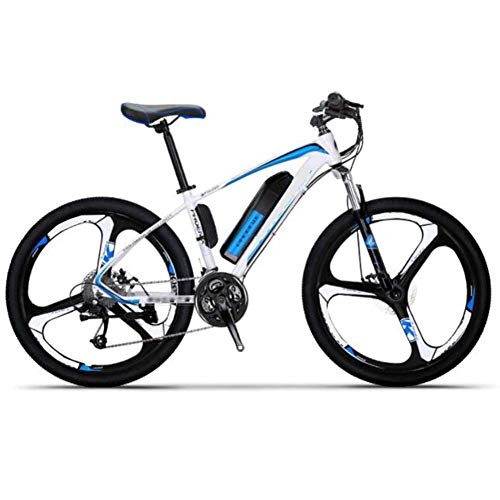 Bicicletas eléctrica : FZYE 26 Pulgadas Montaña Bicicleta Eléctrica, Horquilla suspensión Bicicletas Aleación Aluminio Bike Deportes Aire Libre Ciclismo, Azul