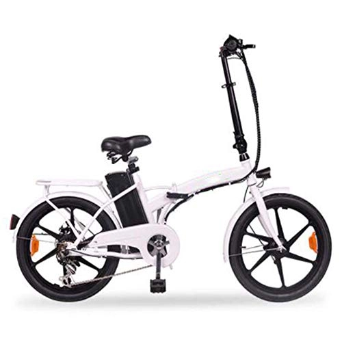 Bicicletas eléctrica : FZYE Adult Plegable Bicicleta Eléctrica 20 Pulgadas, Rueda aleación Aluminio Batería Iones Litio 36V10A Bicicletas Hombres Mujeres Deportes Aire Libre Ciclismo, Blanco