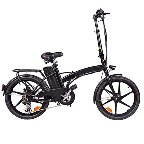 Bicicletas eléctrica : FZYE Adult Plegable Bicicleta Eléctrica 20 Pulgadas, Rueda aleación Aluminio Batería Iones Litio 36V10A Bicicletas Hombres Mujeres Deportes Aire Libre Ciclismo, Negro