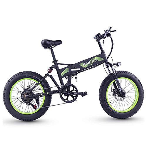 Bicicletas eléctrica : FZYE Aleación Aluminio Plegable Bicicleta Eléctrica Bike, 4.0 neumáticos Grasa Bicicletas Pantalla LCD Crucero Deportes Aire Libre, Verde